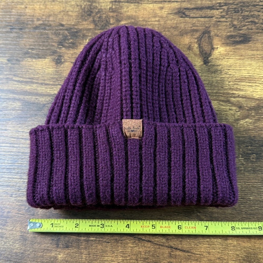 Purple Ribbed Britt’s Knits Beanie - Picture 3 of 9